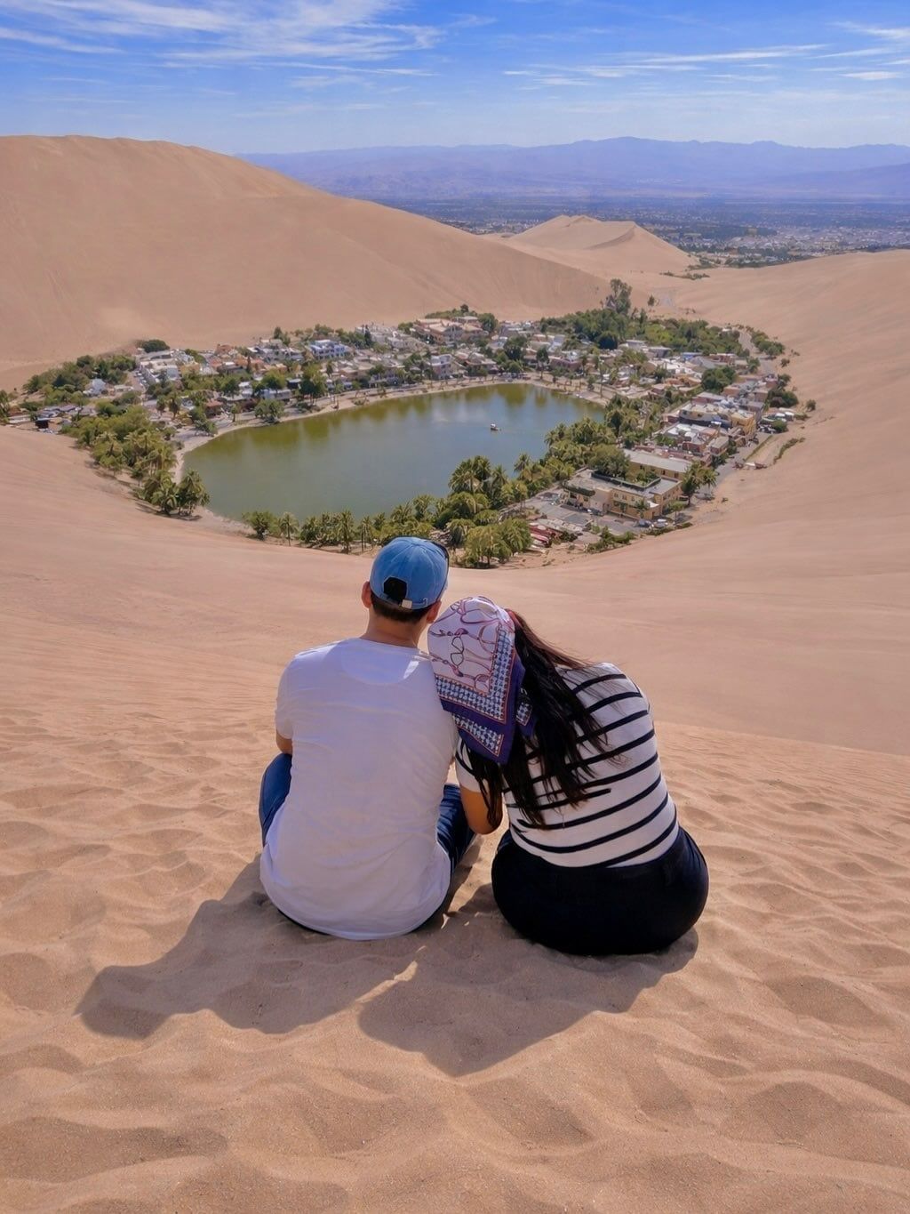 Foto de un visitante del tour por Huacachina
